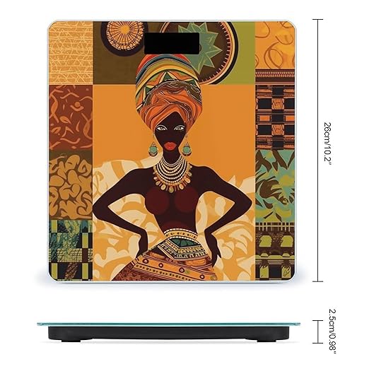African Woman Bathroom Scale for Body Weight Bathroom Weighing Scale with Backlit LCD Display Highly Accurate Measures Weight Up to 180kg