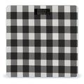Black and White Plaid Bathroom Scale for Body Weight LCD Display Digital Bathroom Scale Tempered Glass Bathroom Weight Scales Fashion Smart Scales for Home Bedroom 400 Lb