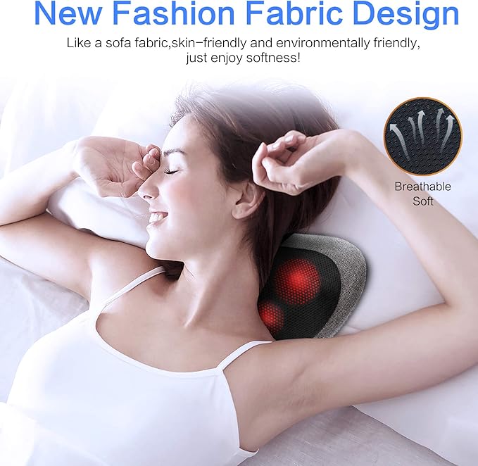 Papillon Shiatsu Back Massager with Heat Deep Tissue Massage Pillow for NeckShoulderFoot &amp Lower Back Pain ReliefElectric Kneading Massager for Home Office Car-Gifts for Mom Dad Men Women