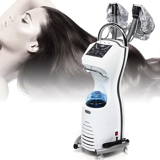 LOYALHEARTDY 7 in 1 Professional Hair Steamer White Hair Steamer Professional Hair Steamer Hydrating Moisturizing Metal