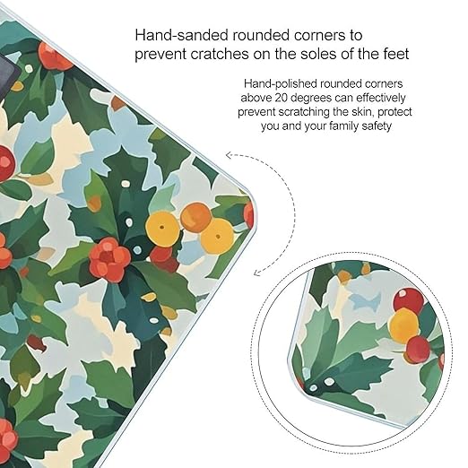 Herry Tree Pattern Bathroom Scale for Body Weight Bathroom Weighing Scales with Back Lit LED Display Sturdy Tempered Glass Body Weight Bathroom Scale 400lb Weighing