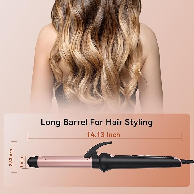 Travel Curling Iron 5 Adjustable Temp 1 Inch Mini Curling Iron Travel Size with LED Display Ceramic Mini Hair Curler with Keratin and Argan Oil Infuse Dual Voltage