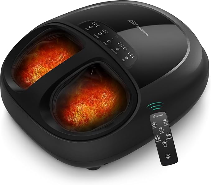 Snailax Shiatsu Foot Massager Plantar Fasciitis NeuropathyFeet Massage Machine with HeatKneadingRollingScratchRemote ControlFeet Warmer/HeaterGift for Dad