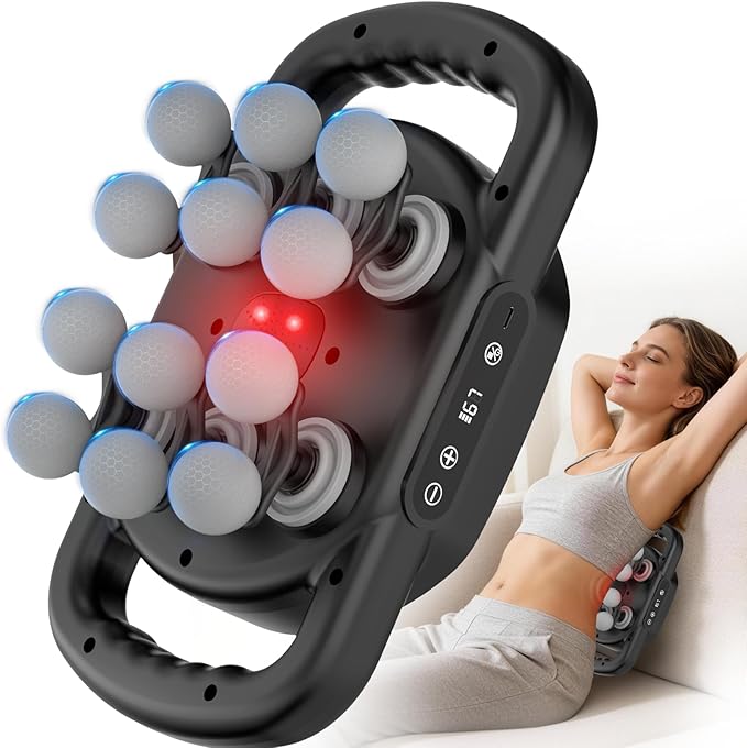 12 Head Massage Gun Deep Tissue Muscle MassagerCordless Electric Percussion Massage Tool with 9 Levels 9 Modes for Back/Neck/Shoulder/Hand/Leg/Foot Full Body Muscle Pain ReliefOffice Home Gym Use