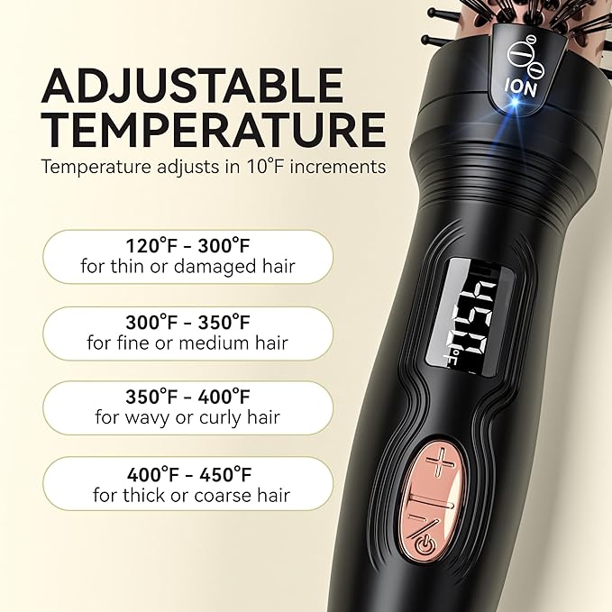 Thermal Brush MINI &amp Tiny 1 Inch Ionic Heated Round Brush for Smooth Style Tourmaline Ceramic Cepillo para Pelo for Short to Medium Hair Adjustable Temperature Dual Voltage Compact-Size