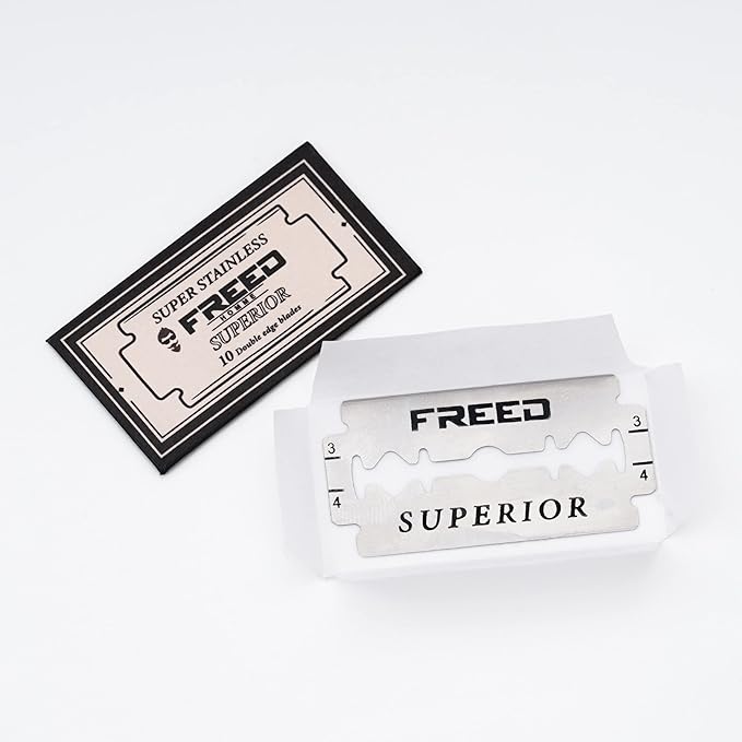 FREED Luxury Shaving Set for Men - Double Edge Safety Razor with alloy handle include 120 count Japanese 6cr13 Stainless Steel bladeIt's the best gift for men fathersor birthdays