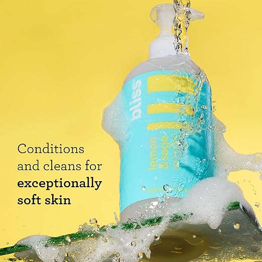 Bliss Soapy Suds Body Wash &amp Clear Genius Clarifying Cleanser - Gentle Hydrating and Purifying - All Skin Types - Clean Vegan Curelty-Free Skincare