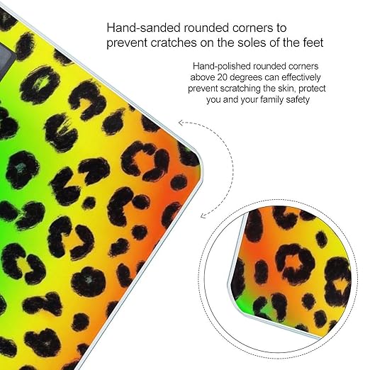 Smart Scale for Body Weight Automatic Switch Digital Bathroom Weighing Scale Rasta Flag Color Cheetah Leopard Print Floral