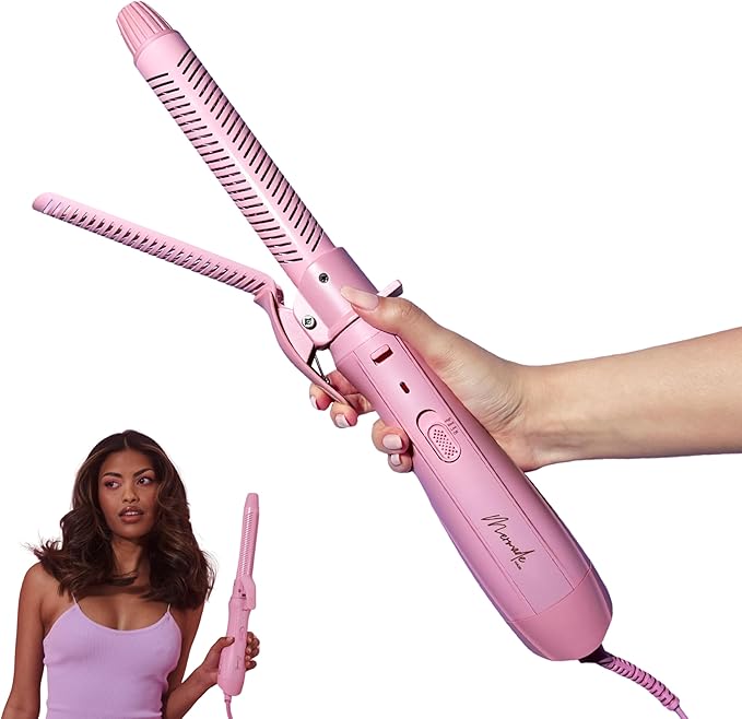 Mermade Hair Aircurl Curling Iron - 1.25 Inch Ceramic Barrel with Clamp Hair Curler for Long Medium &amp Short Hair Ionic Technology Lower Heat Temperatures for Healthier Hair Styling - 1.25 P