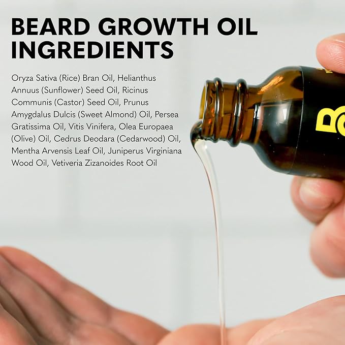 The Beard Club Beard Growth Kit - Derma Roller Beard Growth Oil Sandalwood Balm Comb - Gift Set