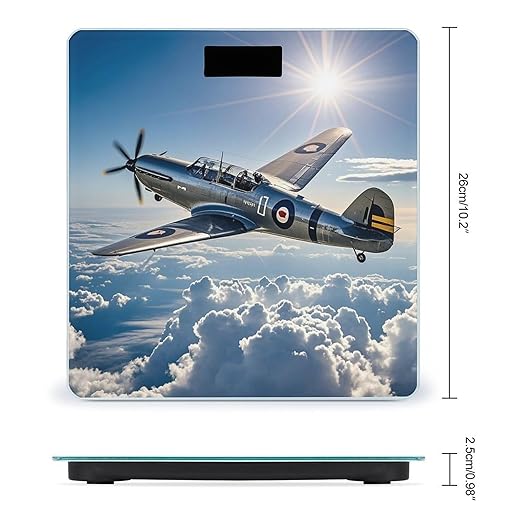 Retro Airplane Smart Scale for Body Weight Accurate Bathroom Scale with LED Display Digital Weight Scales Weighing Machine High Precision Scales for Bath Home