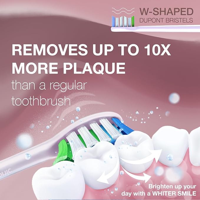 Wagner Stern IntelliBrush Series Whitening Electric Toothbrush with Pressure Sensor. Offers 4 Brushing Modes 3 intensities 8 Soft Brush Heads and a Luxury Travel case.