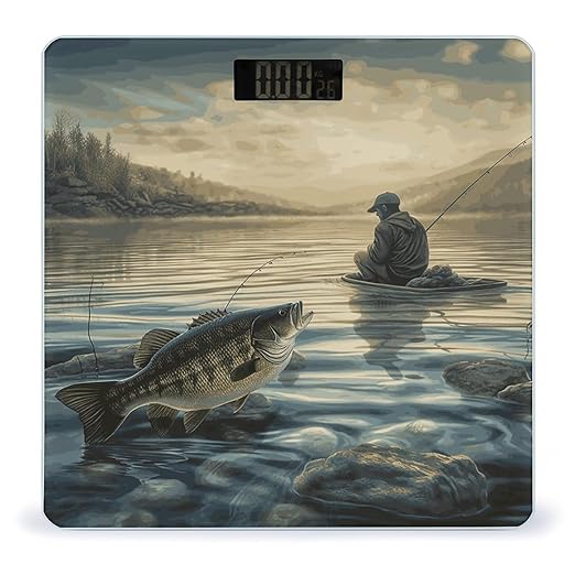 Lake Fish Fishing Smart Scale for Body Weight Accurate Bathroom Scale with LED Display Digital Weight Scales Weighing Machine High Precision Scales for Bath Home