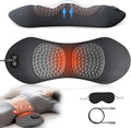 FSA Eligible HSA 3 in 1 Electric Lumbar Support Pillow -Lower Back Massager with Heat &amp VibrationAir Lift TechnologyErgonomic Memory Foam Back Massager for Pain Relief Deep Tissue
