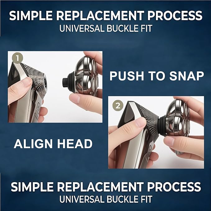2Pack Fit for SHPAVVER Replacement Heads7 Blade Floating Head Fit for Cyruzi Replacement HeadCompatible with SHPAVVER/Cyruzi Head Shavers for Bald MenMagnetic IPX7 Waterproof Shaver Heads.