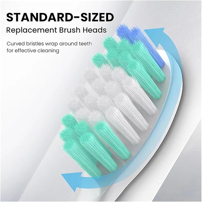 10 Pieces Large Brush Head Crescent-Shaped Bristles Compatible for Aquasonic Series Electric Toothbrush Soft Bristle Deep Clean Teeth(White)