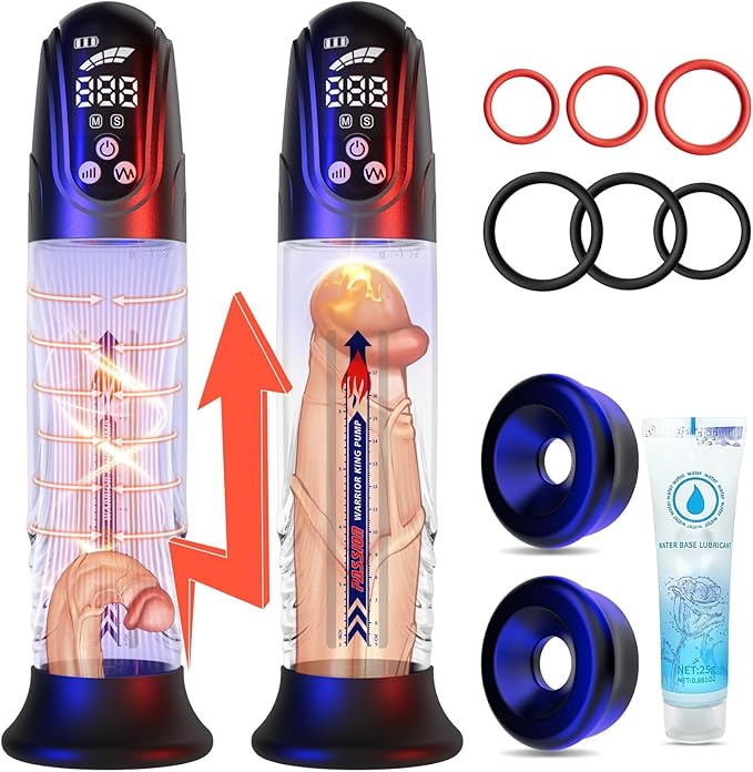 Penile Traction Device Condones 6X Suction &amp Pumping Training Device Bigger &amp Harder &amp Longer Y324* (Black2)