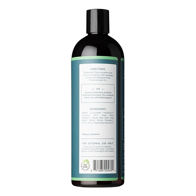 Aleavia Body Cleanse – Organic &amp All-Natural Prebiotic Body Wash with Organic Cucumber and Bitter Melon – Nourish Your Skin Microbiome – 16 Oz
