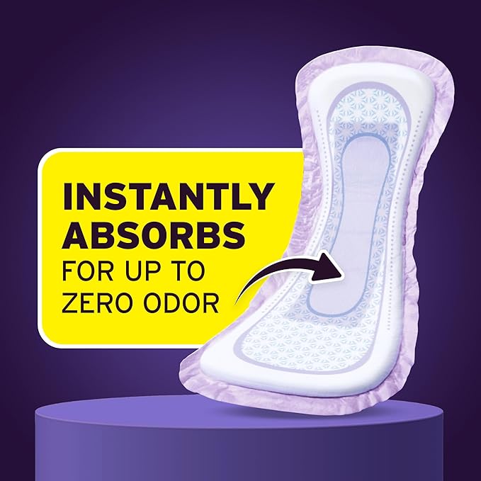 Poise Overnight Incontinence &amp Postpartum Pads for Bladder Leaks 8 Drop Extra Coverage 72 Count (2 Packs of 36) Packaging May Vary