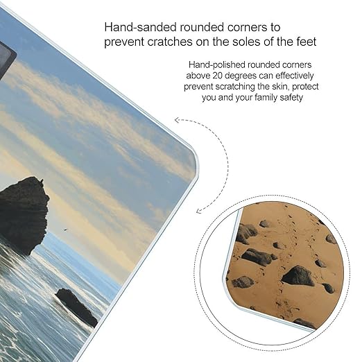 Beach on The Pacific Coast Smart Scale for Body Weight Accurate Bathroom Scale with LED Display Digital Weight Scales Weighing Machine High Precision Scales for Bath Home