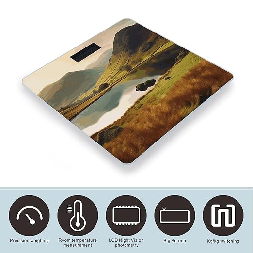 Lake District National Park Smart Scale for Body Weight Accurate Bathroom Scale with LED Display Digital Weight Scales Weighing Machine High Precision Scales for Bath Home