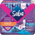 SABA Ultra Invisible Ultra Thin Overnight Pads with Wings Overnight Heavy Absorbency 8-Pack of 14 Pads (112 Count)