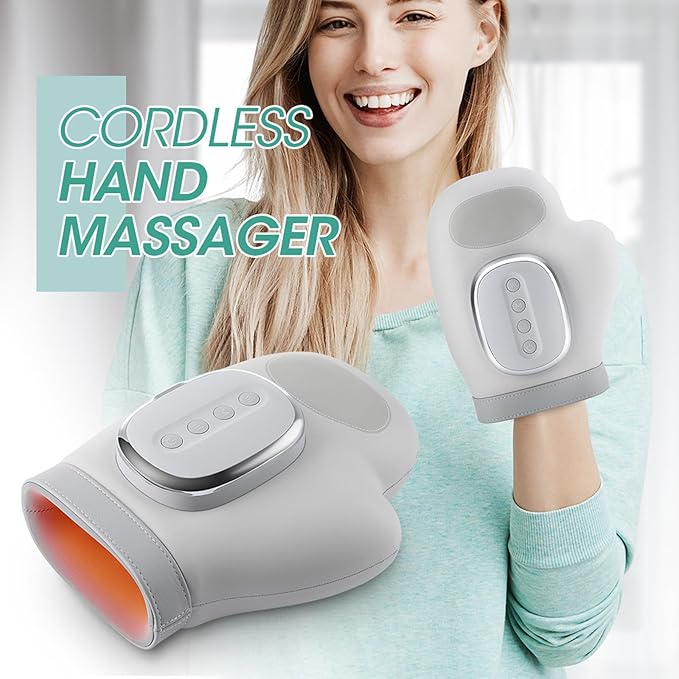 Hand Massager with Heat and Compression Cordless Hand Massager Glove with 3 Modes &amp 5 Intensity Levels Soothing Relief for Hands Fingers Wrists Ideal Gift for Seniors &amp Office Workers