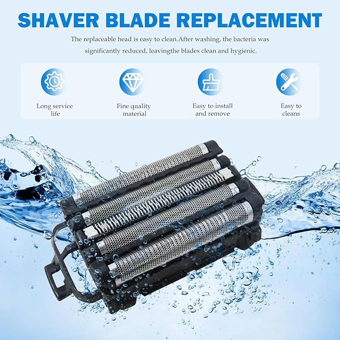 Upgraded WES9032P Shaver Replacement Inner Blade and Outer Foil Set Compatible for Panasonic A-RC5 Razor ES-LV97-K ES-LV67-K ES-LV95-S ES-LV65-S