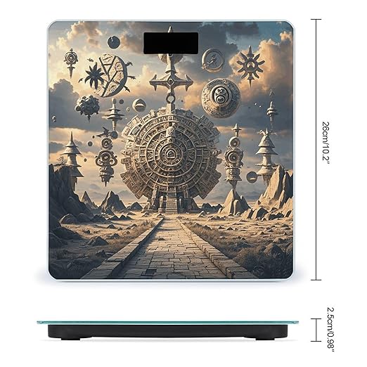 Mayan Calendar End of The World Scale for Body Weight Digital Bathroom Scale Toughened Glass High Precision Scales for Body Weight with Large LCD Backlight Display Weight Scales
