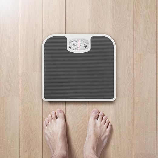Mechanical Bathroom Scale for Body Weight Analog Body Weight Scale with Precise Dial Sturdy Gray Home Health Monitor