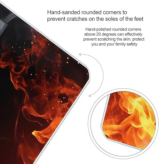 Fire Flame Smoke Weight Scale for Body Weight Digital Bathroom Scale High Capacity Accurate Digital Weighing Scales and Easy-to-Read on Backlit LCD Display Scales