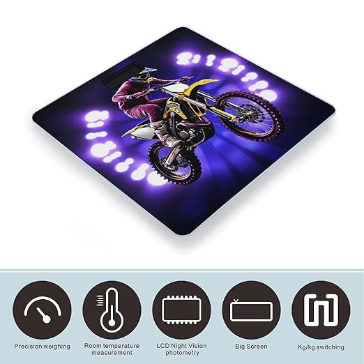 Energy Saving Scale Bathroom Weighing Scale Smart Scale for Body Weight Digital Cool Motorcycle Motocross Dirt Bike