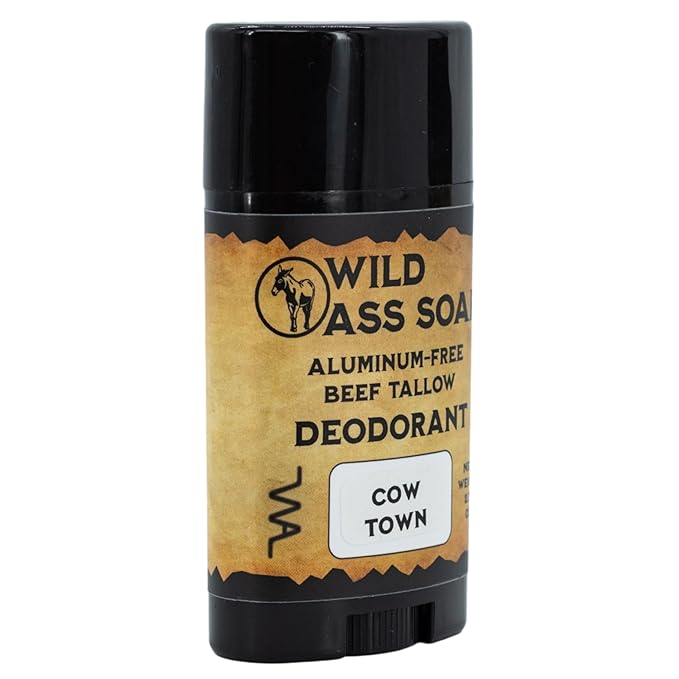Aluminum-Free Cow Town Beef Tallow Deodorant | Pack of 2 | 2.75 oz | Cow Town | Wild Ass Soap