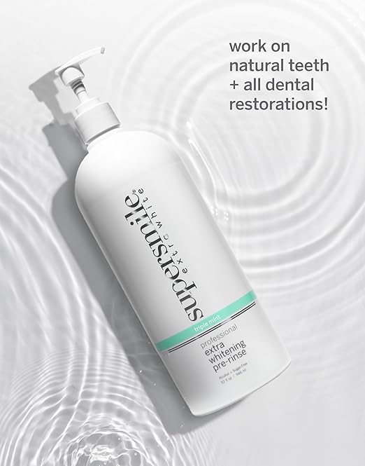 Supersmile Extra Whitening Pre-Rinse - Clinically Formulated Pre-Brush Mouthwash Cleans and Whitens Teeth in Hard-to-Reach Places - Fresh Breath - Alcohol Free - Sugar Free
