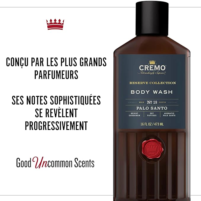 Cremo Palo Santo Beard Wash &amp Softener and Body Wash for Men Bundle 6 Fluid Ounces and 16 Fluid Ounces