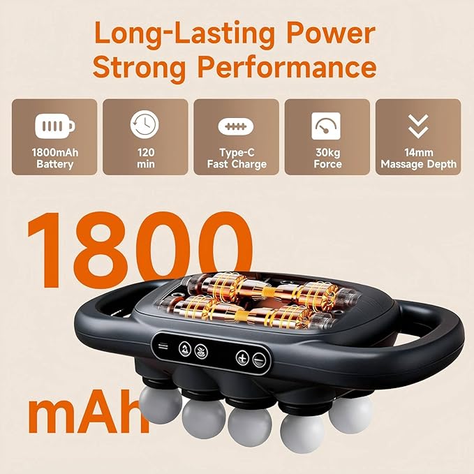 16-Head Massage Gun Set Deep Tissue Percussion Massager Electric Muscle Massager with 9 Adjustable Speeds Portable for Home Gym Office Travel (Black 16-Head)