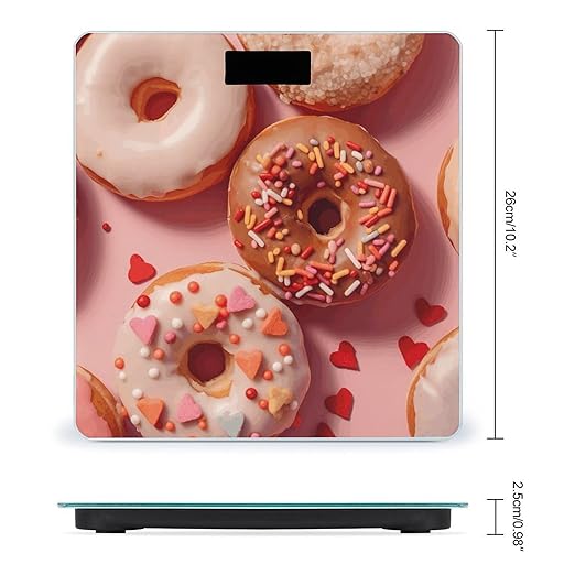Delicious Donuts Bathroom ScaleHighly Accurate Digital Weighing Machine for People Bright LED Display Weight Scale for The Aldult Home Use