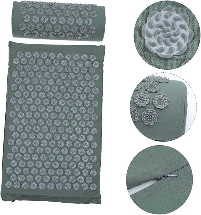 Acupressure Massage Mat and Pillow Set 2pcs Non-Slip Relief Mat with Bag for Full Body Muscle Relaxation and Yoga Exercise at Home