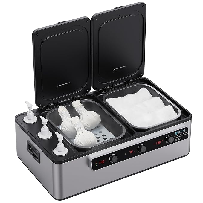 Digital Multifunctional Heating Equipment Combo Electric 2IN1 Massage Stone Heater &amp 3 Bottle Massage Oil &amp Lotion &ampGel Warmer
