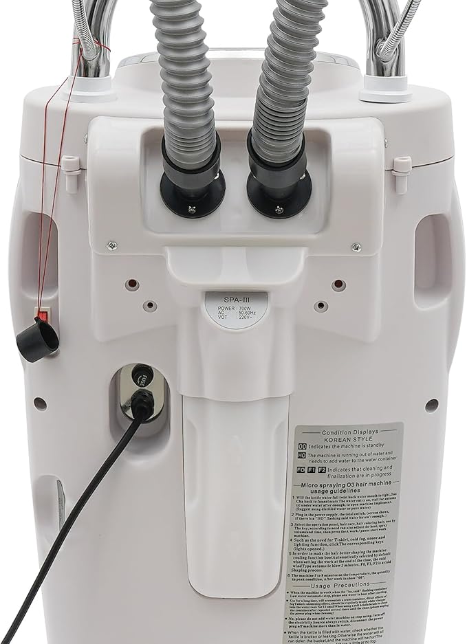 Hair Steamer110 V 700 W Multifunctional Hair Dyeing Machine with WheelsHair Oil Machine Stand Up Base Equipment for SalonsSpasBeauty SalonsHomes (White 3)