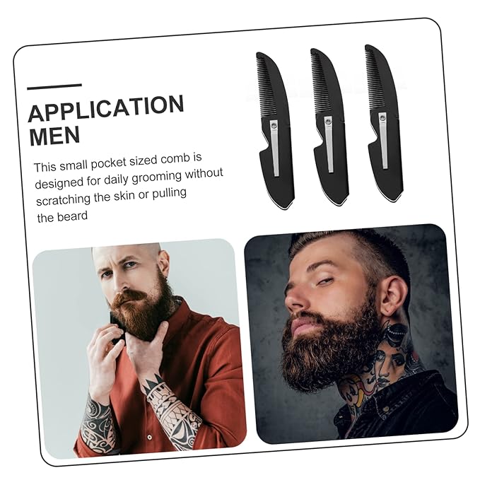 Homoyoyo 12pcs Folding Beard Combs Portable Hair Accessories for Men Lightweight for Travel for Grooming Styling All Beard Types