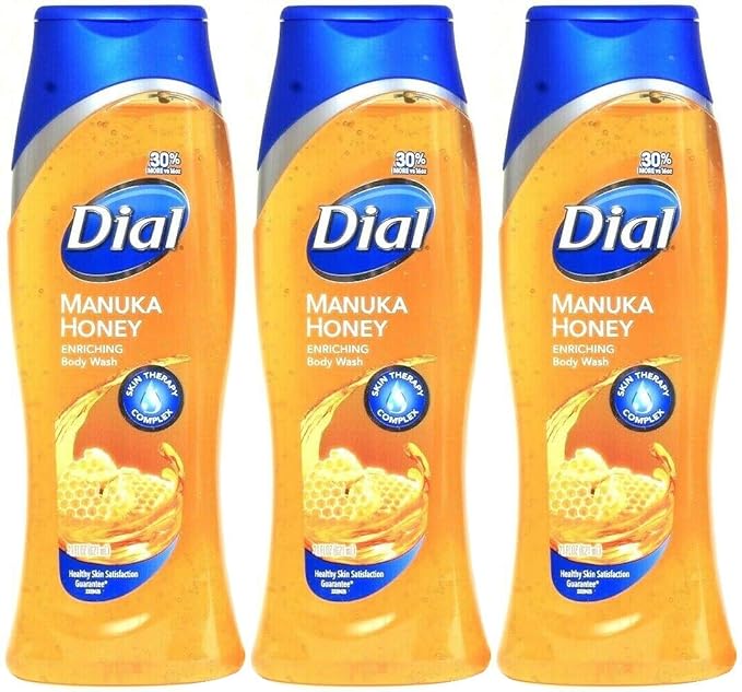 Dial Manuka Honey Enriching Body Wash 21 Ounce (Pack of 3) Total 63 Ounces