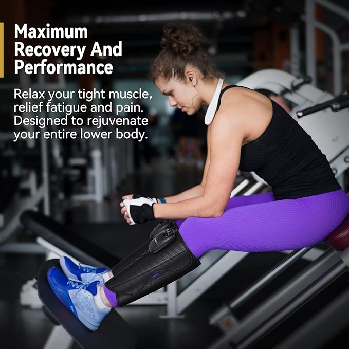 FIT KING Upgraded Cordless Calf Massager for Circulation Rechargeable Leg Compression Massager for Pain Relief Relax Edema &amp Muscle Recovery 3 Modes Intensities Gift for Mom Dad Athlete
