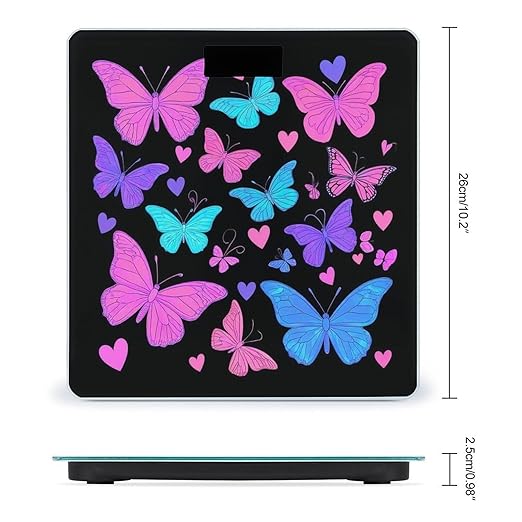 Smart Scale for Body Weight Digital Bathroom Weighing Scale Energy Saving Scale Trippy Goth Magic Butterfly