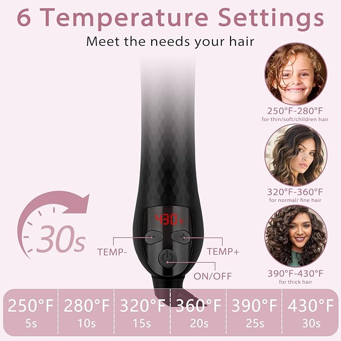 Rotating Curling Iron 1 Inch and 150000 RPM High-Speed Brushless Motor Hair Dryer