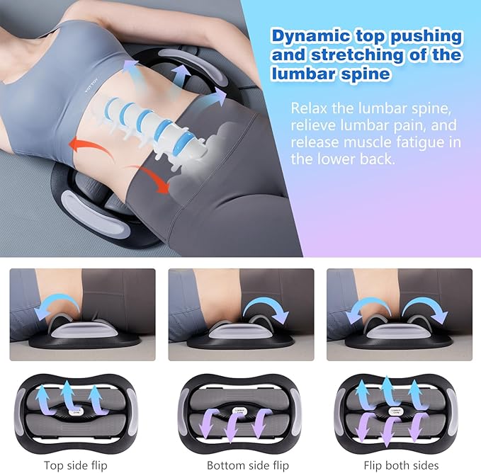 ALPHAY Electric Lumbar Traction DeviceLower Back Traction Device with Dynamic Stretching 3 Levels of Vibration and Thermal Therapy Low Back Pain Relief
