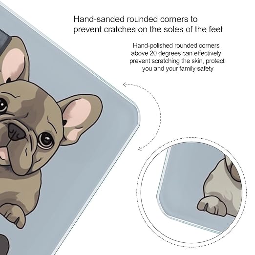 French Bulldog Scale for Body Weight Smart Scales Digital Bathroom Scale High Precision Weighing Scales with Large Display Weighing Machine for People