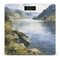Clear Waters Surround The Green Mountains Smart Scale for Body Weight Digital Bathroom Scale Toughened Glass Weight Scale with Large LCD Backlight Display High Precision Scales Weighing Machine