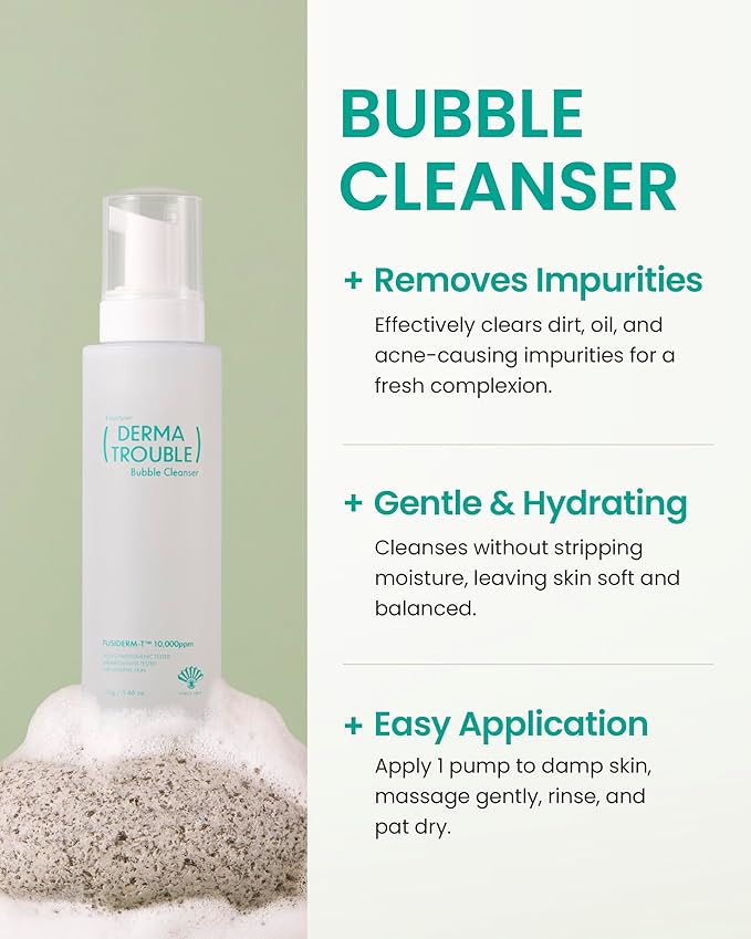 Derma Trouble Balancing AC 3 Step Kit - Korean Skincare Set for Acne Prone Skin Blemishes &amp Pores - Sebum Control Cleanser Toner &amp Cream for Oily Sensitive Skin Redness &amp Bumpy Texture