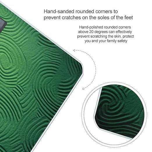 Green Curve Texture Smart Scale for Body Weight Accurate Bathroom Scale with LED Display Digital Weight Scales Weighing Machine High Precision Scales for Bath Home